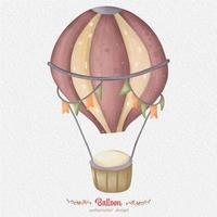 balloon watercolor illustration, with paper background. For design, prints, fabric or background vector