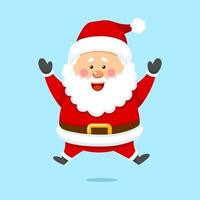 Cute Christmas Santa Claus Jumping Happily vector