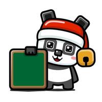 Cute Style Cute Christmas Panda Holding Board vector