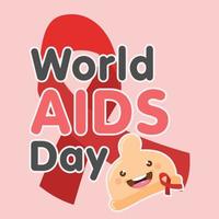 Cute Cartoon Condom World Aids Day vector