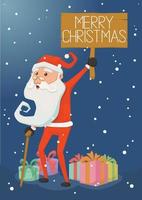 Old Christmas Santa Claus Holding Board vector