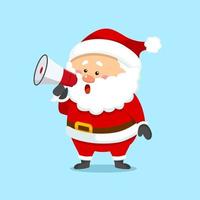 Cute Christmas Santa Claus Holding Megaphone vector