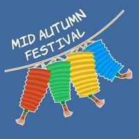 Colorful Mid Autumn Festival Lantern vector