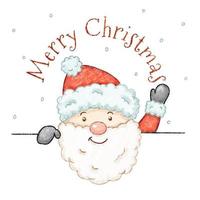 Cute Hand Drawn Crayon Style Christmas Santa Claus vector