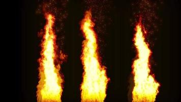 3 animation de boucle d'effet de flamme video
