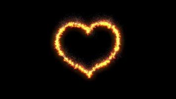 fire heart line effect loop animation video