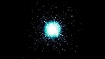 luce blu con animazione del ciclo di particelle video