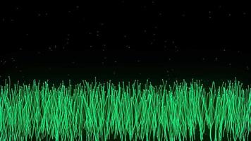 animation de fond d'herbe de particules vertes video