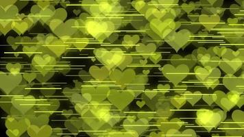 gold heart particle background loop animation video