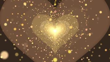 particella cuore d'oro zoom in animazione in loop