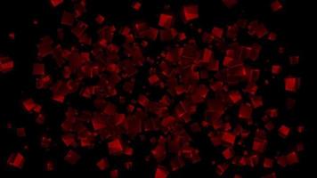 red square polygon 3d particle loop animation video