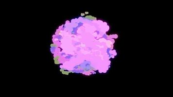 animación de bucle de partículas de bola de círculo púrpura video