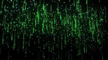 animación de bucle de fondo de caída de partículas de matriz verde