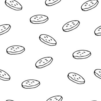 Seamless pattern with tasty cookies on white background vector