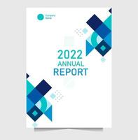 Portada del informe anual con forma abstracta y color azul.