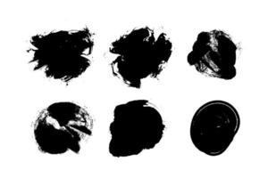 Set of black grunge brush strokes. vector