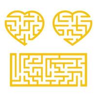 A set of mazes. Game for kids. Puzzle for children. Labyrinth conundrum. Find the right path. Vector illustration.