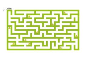 Funny maze. Game for kids. Puzzle for children. Cartoon style. Labyrinth conundrum. Color vector illustration. Find the right path. The development of logical and spatial thinking.