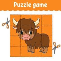 Puzzle game for kids . Education developing worksheet. Learning game for children. Activity page. For toddler. Riddle for preschool. Simple flat isolated vector illustration in cute cartoon style.