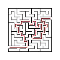 Abstact labyrinth. Educational game for kids. Puzzle for children. Maze conundrum. Find the right path. Vector illustration.