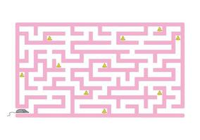 Funny maze. Game for kids. Puzzle for children. Cartoon style. Labyrinth conundrum. Color vector illustration. Find the right path. The development of logical and spatial thinking.