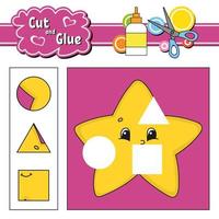 Cut and glue. Education developing worksheet. Activity page. Game for children. Isolated vector illustration in cute cartoon style.