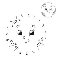 Dot to dot. Draw a line. Handwriting practice. Learning numbers for kids. Education developing worksheet. Activity coloring page. Funny game. Isolated vector illustration. Cartoon style. With answer.