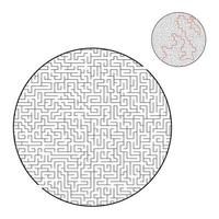 Difficult big maze. Game for kids and adults. Puzzle for children. Labyrinth conundrum. Find the right path. Flat vector illustration.