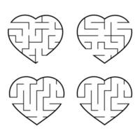 A set of mazes. Game for kids. Puzzle for children. Labyrinth conundrum. Find the right path. Vector illustration.