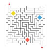 Funny maze. Game for kids. Puzzle for children. Cartoon style. Labyrinth conundrum. Color vector illustration. Find the right path. The development of logical and spatial thinking.