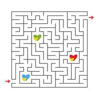 Funny maze. Game for kids. Puzzle for children. Cartoon style. Labyrinth conundrum. Color vector illustration. Find the right path. The development of logical and spatial thinking.