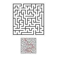 Abstact labyrinth. Educational game for kids. Puzzle for children. Maze conundrum. Find the right path. Vector illustration.