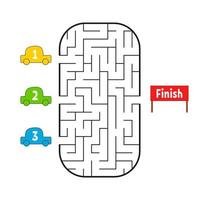 Funny maze. Game for kids. Puzzle for children. Cartoon style. Labyrinth conundrum. Color vector illustration. The development of logical and spatial thinking.