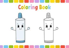 Coloring book for kids. Cheerful character. Simple flat isolated vector illustration in cute cartoon style.