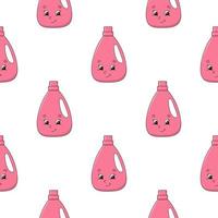 Happy stain remover. Colored seamless pattern with cute cartoon character. Simple flat vector illustration isolated on white background. Design wallpaper, fabric, wrapping paper, covers, websites.