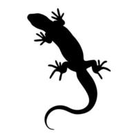 Lizard reptile. Black silhouette. Design element. Vector illustration isolated on white background. Template for books, stickers, posters, cards, clothes.