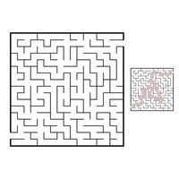 Abstact labyrinth. Educational game for kids. Puzzle for children. Maze conundrum. Find the right path. Vector illustration.