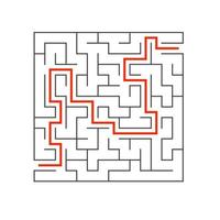 Abstact labyrinth. Educational game for kids. Puzzle for children. Maze conundrum. Find the right path. Vector illustration.