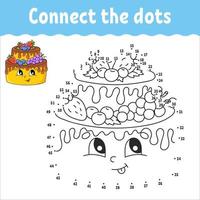 Dot to dot. Draw a line. Handwriting practice. Learning numbers for kids. Education worksheet. Activity coloring page. Coon style. With answer. vector