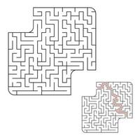 Abstact labyrinth. Educational game for kids. Puzzle for children. Maze conundrum. Find the right path. Vector illustration.