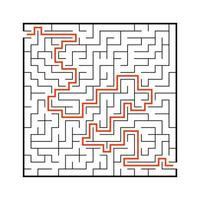 Abstact labyrinth. Educational game for kids. Puzzle for children. Maze conundrum. Find the right path. Vector illustration.