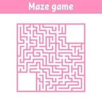 Colored square labyrinth. Game for kids. Puzzle for children. Maze conundrum. Flat vector illustration.