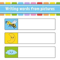 Find the correct answer. Draw a line. Learning words. Education developing worksheet. Activity page for study English. Game for children. Funny character. Isolated vector illustration. Cartoon style.