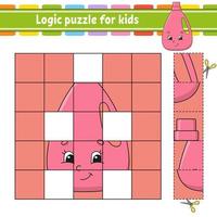 rompecabezas de lógica para niños. hoja de trabajo de desarrollo educativo. juego de aprendizaje para niños. página de actividad. para niños pequeños. acertijo para preescolar. Ilustración de vector aislado plano simple en estilo de dibujos animados lindo.