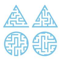 A set of mazes. Game for kids. Puzzle for children. Labyrinth conundrum. Find the right path. Vector illustration.