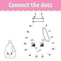 Dot to dot. Draw a line. Handwriting practice. Learning numbers for kids. Education developing worksheet. Activity page. Game for toddler and preschoolers. Isolated vector illustration. Cartoon style.