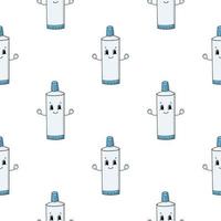 Happy toothpaste. Colored seamless pattern with cute cartoon character. Simple flat vector illustration isolated on white background. Design wallpaper, fabric, wrapping paper, covers, websites.