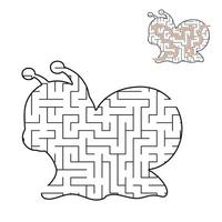 Abstract maze. Game for kids. Puzzle for children. Labyrinth conundrum. Black vector illustration. Find the right path. The development of logical thinking. Education worksheet. With answer.