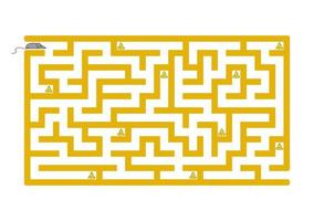 Funny maze. Game for kids. Puzzle for children. Cartoon style. Labyrinth conundrum. Color vector illustration. Find the right path. The development of logical and spatial thinking.