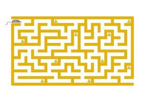 Funny maze. Game for kids. Puzzle for children. Cartoon style. Labyrinth conundrum. Color vector illustration. Find the right path. The development of logical and spatial thinking.